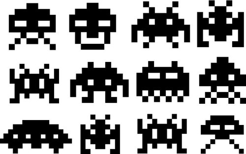 Vinilos Decorativos Para Niños - Space Invaders - Retro 