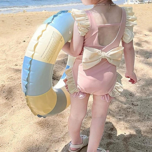Traje De Baño Para Niñas, Ropa Infantil Transpirable Con Vol