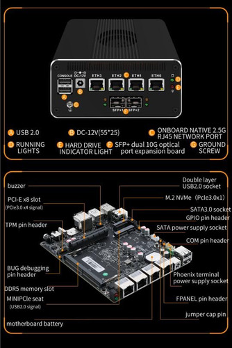 Hkuxzr Firewall Mini Pc, Intel N100 Quad Core 10g*2 4xintel