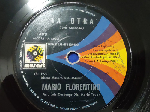 Vinilo Single De Mario Florentino La Otra (p62
