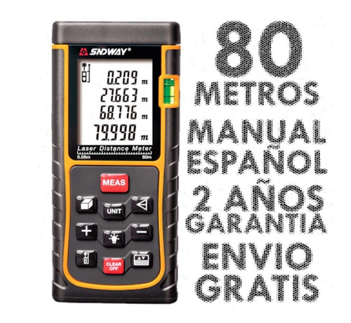 Medidor Laser Distancia 80 Metros, Telemetro, Distanciometro