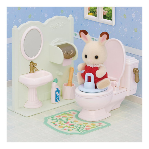 Muebles Miniatura Sylvanian Families Set De Baño Miniaturas