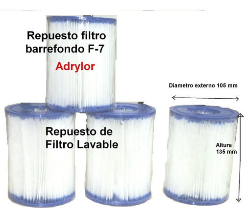 Imagen 3 de 9 de Repuesto Filtro Bomba 2006 Bestway Cartucho Il Pack 2 Unidad