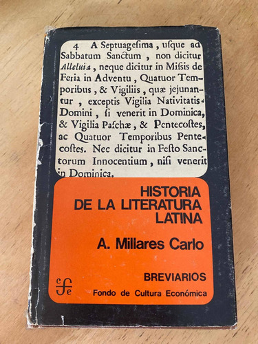 Historia De La Literatura Latina - Millares Carlo, A.
