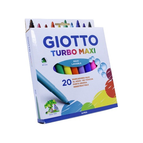 Marcadores Lavables Giotto Turbo Maxi Punta Gruesa X20