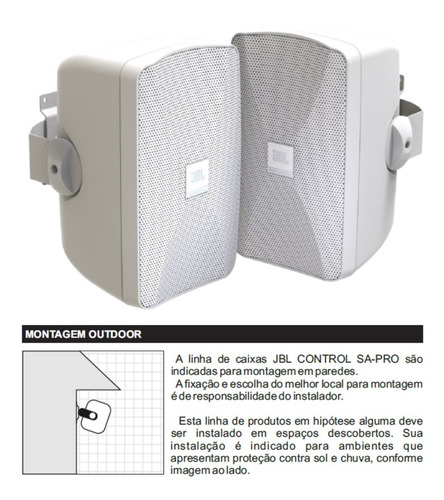 Caixa Jbl Control Sa-pro C-sa5 80w Kit 4 Caixas Cor Branco