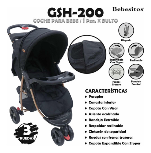 Coche Para Bebé 3 Ruedas Bebesitos