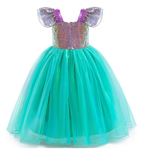 Sirena Cos Princesa Vestidos Niñas Vestidos Fiesta Falda