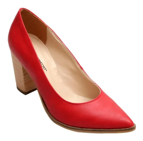 Zapatos Stilettos Mujer Lady Comfort Liso Taco Madera 7.5cm