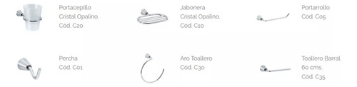 Kit Accesorios Baño Set 6 Piezas Casal Metal Cromo Canaima Color Plateado