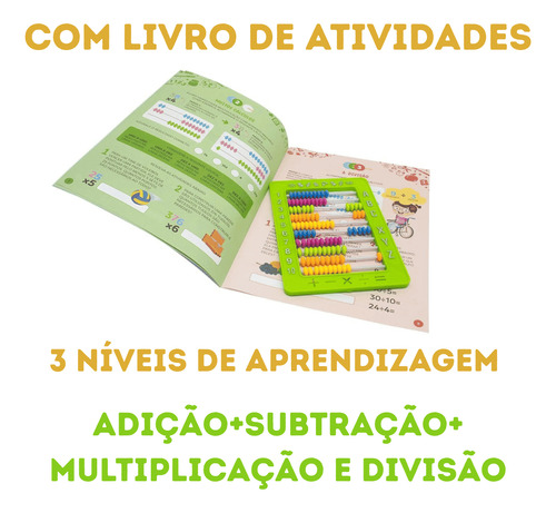 Abaco Aprenda Em Casa 100 Argolas + Livro Com Atividades