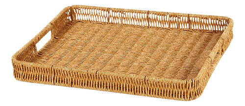 - Cesta De Almacenamiento De Mimbre De Ratán, Rectangular