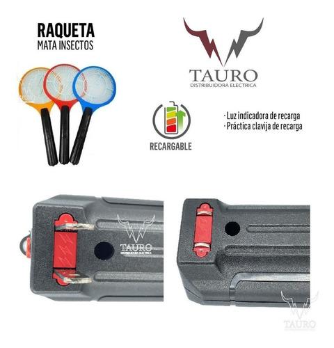 Imagen 2 de 5 de Raqueta Mata Moscas Y Mosquitos Recargable Oferta