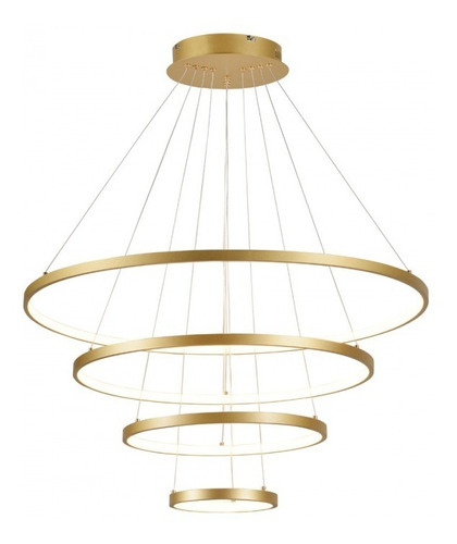 Pendente Lustre Sindora Dcd03011 Ø80cm Metal Silicone 125w Cor Dourado