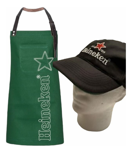 Delantal Heineken Parrillero Gastronomía + Gorra Original