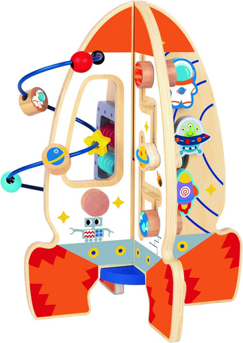 D Dakin Rocket Toddler Wooden Activity Center Activity Cube