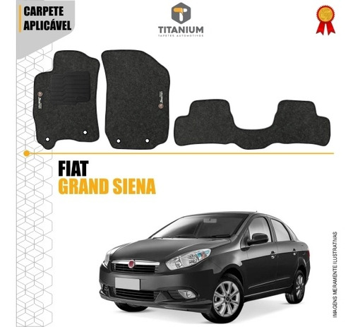 Imagem 3 de 4 de Tapete Fiat Grand Siena 3pçs 2012 A 2020 Carpete