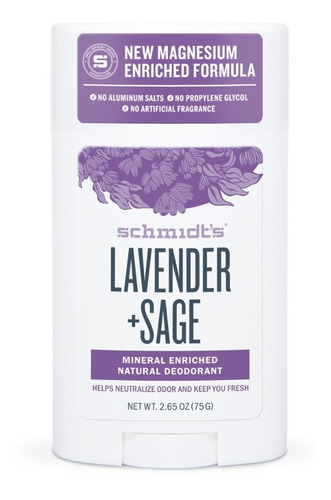 Desodorante Schmidts Lavender + Sage 75g Importado