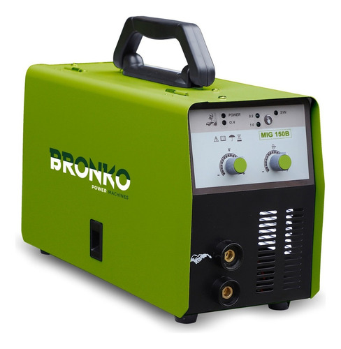 Soldadora Inverter Flux Mig 150 5 Kilos Bronko Pampa 220v Color Verde Frecuencia 50