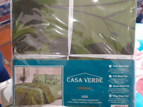 Juego De Sabana King Zize 2x2 Marca Casa Verde