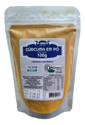 Kit 3x: Cúrcuma Em Pó Pura Orgânica Al Andalus 100g