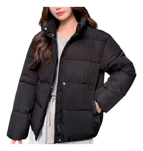 Chaqueta De Algodón Con Capucha Y Manga Larga Con Cremallera