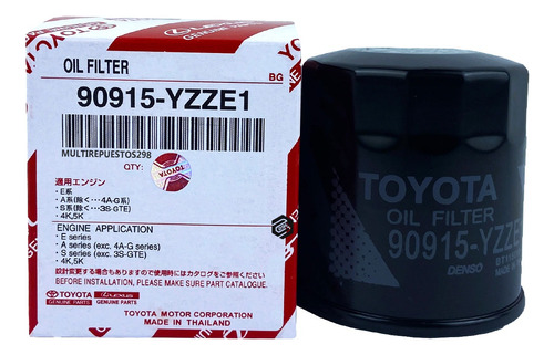 Filtro Aceite Toyota Corolla 2003 2004 2005 2006 Sensasion