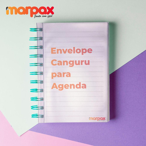 Envelope Canguru Cristal Para Agenda 15cmx21cm Marpax 50 Un
