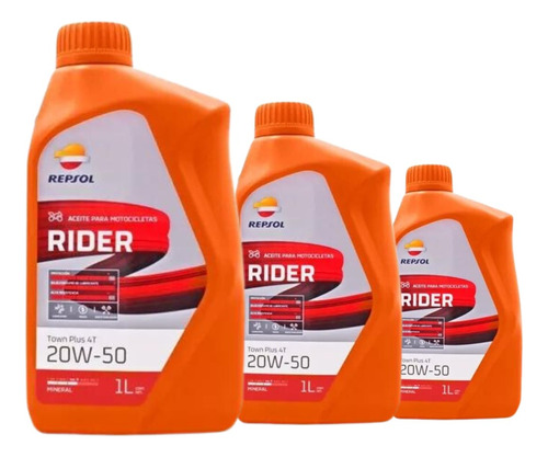 Pack 3 Lt Aceite Repsol Mineral 20w50 Motos 4t 