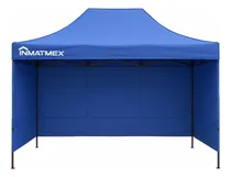 Comprar Carpa Toldo Gazebo Inmatmex 3x4.5 Azul Con Pared Plegable
