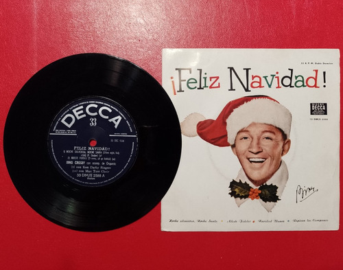 Vinilo Feliz Navidad Bing Crosby Decca 33 Rpm