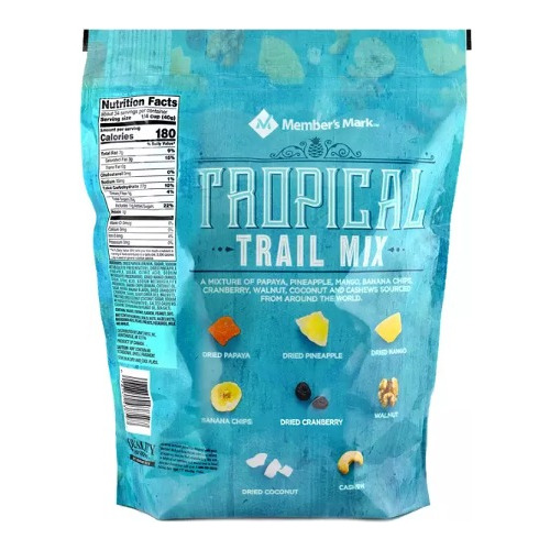 Mezcla Tropical De Frutos Secos Y Deshidratados 3lb Trailmix