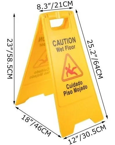 Señal De Piso Mojado Precaución Doble Cara 16uni