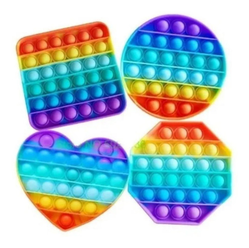 Pack 4 Push Pop Bubble Fidget Toy Autismo Juguete Sensorial