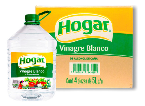 Vinagre Blanco Hogar 5 Litros Caja 4 Piezas Alcohol De Caña Imasa Cocina Desinfección