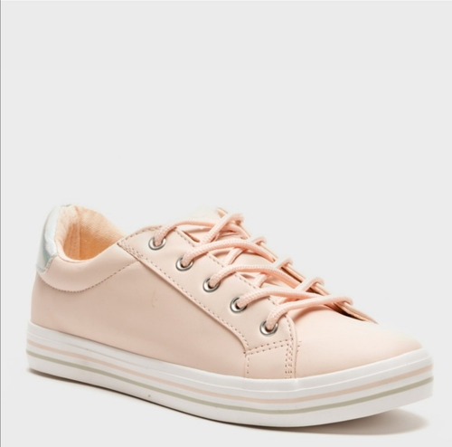 Zapatilla Urbana Yamp Niña / Rosa Y Plateada