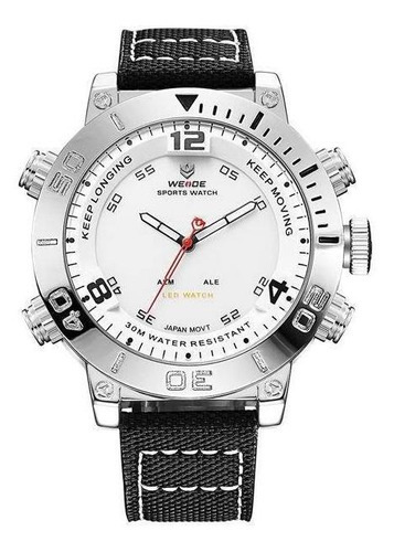 Relógio Masculino Weide Anadigi Wh-6103 - Preto E Branco