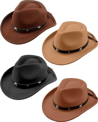 Paquete 4 Sombreros Vaquero Para Niños Sombrero Vaquero Del