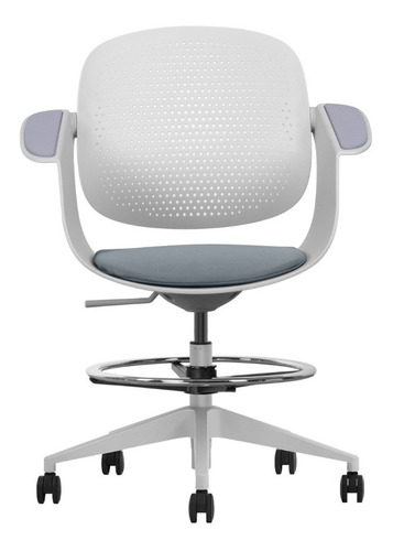 Silla Gris Alta Ergonómica  Cajero Vigo Modelo Atlantis-c