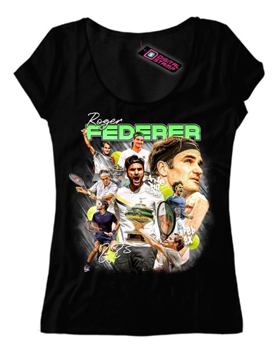 Remera Roger Federer Tenis 12 Mujer Digital Premium Dtg