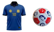 Comprar Combo Diego Maradona Oficial Pelota Y Camiseta Regalo Dm10