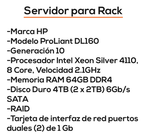 Imagen 4 de 8 de Servidor Rack Hp Proliant Dl160 Gen10 Xeon 4110 64gb 4t Bagc