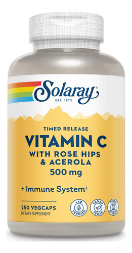 Suplemento De Vitamina C Solaray Com Rosa Mosqueta E Acerola