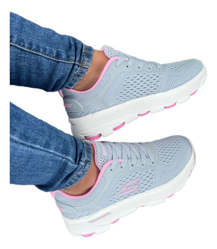 Tenis Skechers Hyper Burst Cordones Mujer 