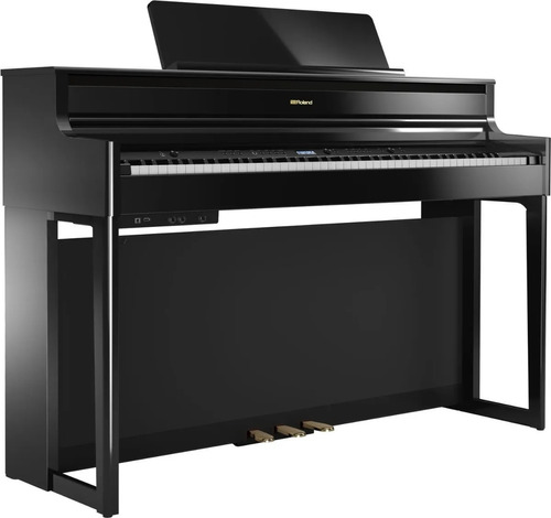 Roland Hp 704 Piano Digital Mueble Negro Pulido Brillante