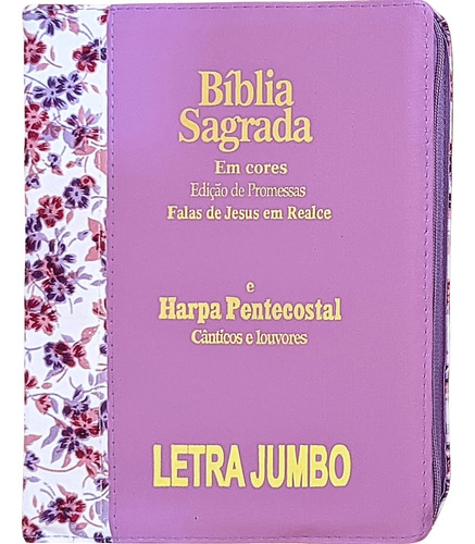 Bíblia Sagrada Letra Jumbo Palavras De Jesus Em Vermelho Com Harpa E Corinhos Arc Índice Luxo 
