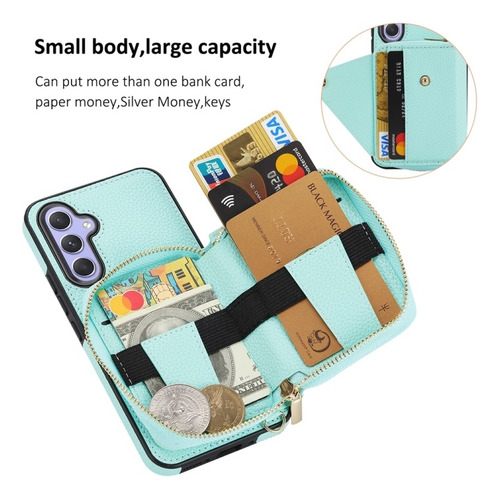 Funda De Móvil Con Cremallera Y Correa Cruzada Para Samsung