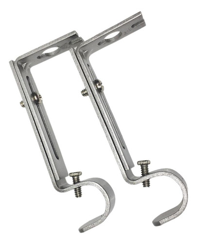 4 Unids Paquete De Metal Sola Barra De Cortina Soporte Plata