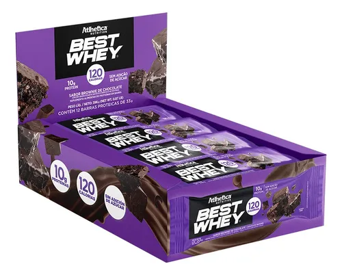 12 Barras Best Whey 10gr Chocolate Brownie - Atlhetica