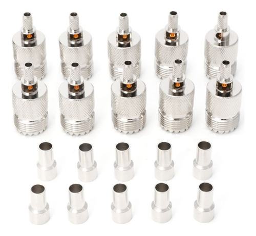 10 Sets Uhf Female Jack Crimped Rf Connector For 5mm&#160;rg